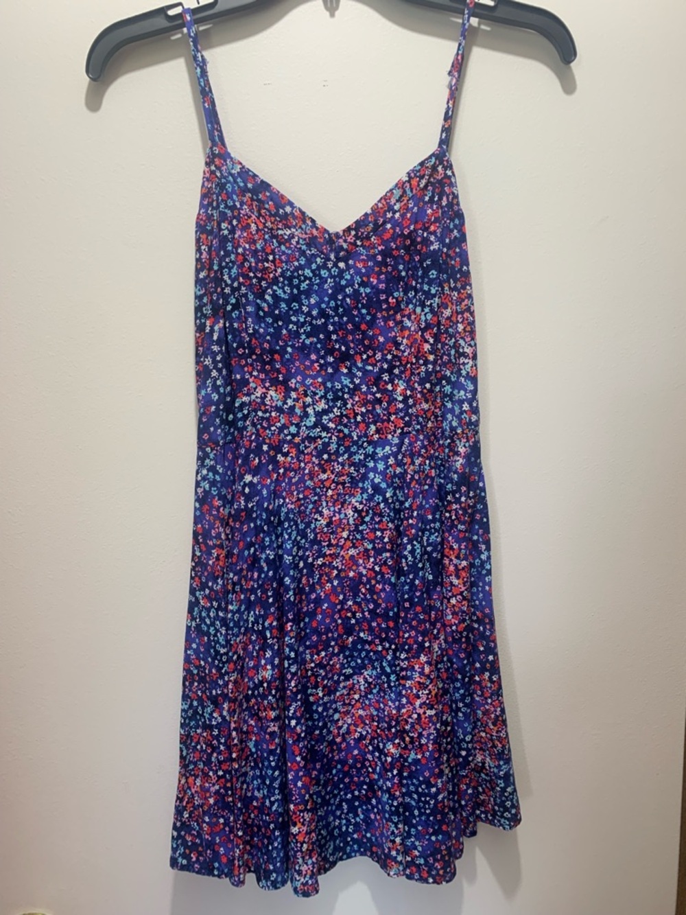 Aeropostale Navy Floral Spaghetti-Strap Mini Dress